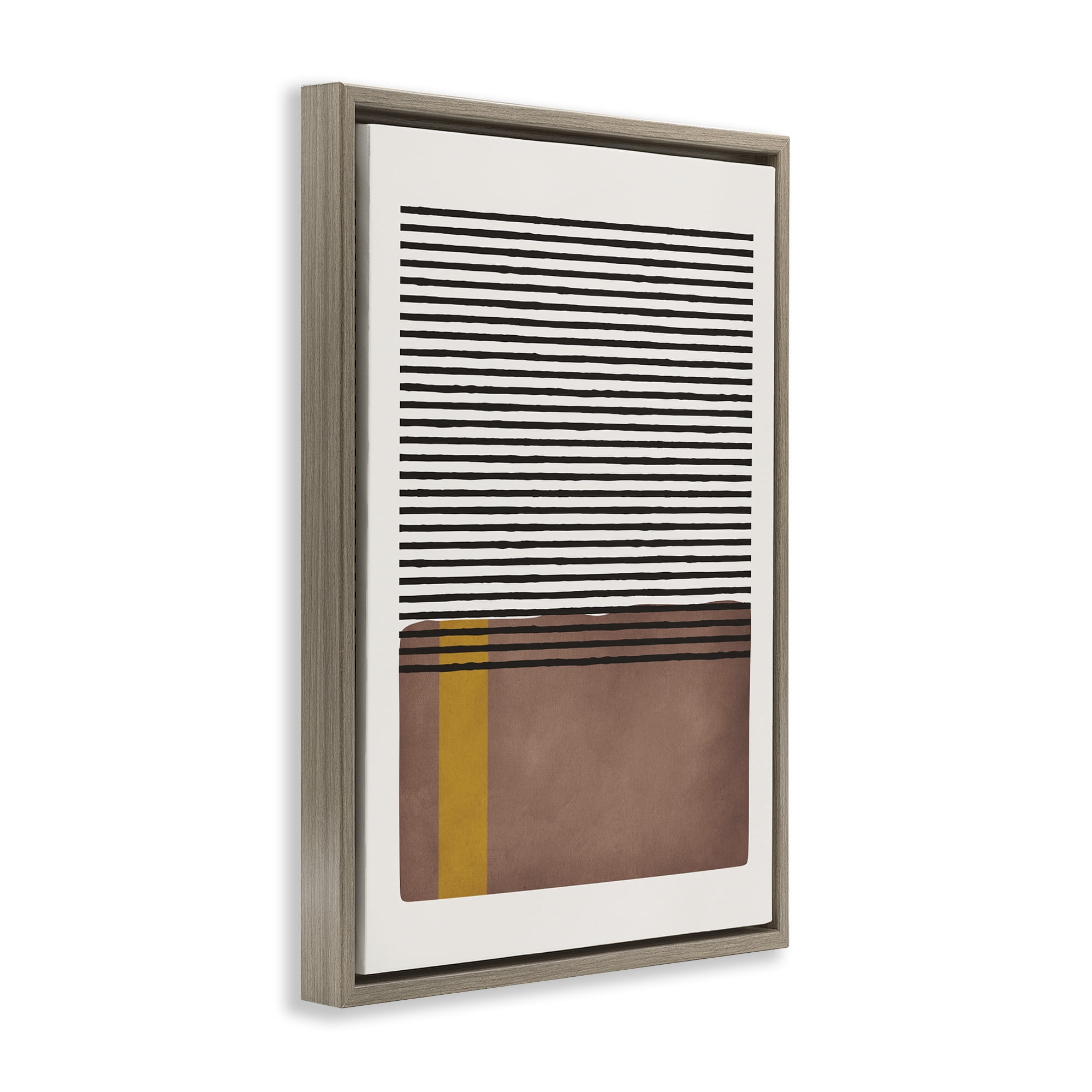Stupell Industries Cosby Street Abstraction Abstract Painting Brown Floater Framed Canvas Art Print Wall Art, 17 x 25