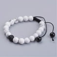 thumbnail image 3 of 5 set Natural Lava Rock & Howlite Round Beaded Bracelets for Men Bead Bracelets with Natural Tiger Eye & Black Stone 1-7/8 inch(49mm), 3 of 8