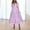 Purple, variant on Women's Deep V Neck Puff Short Sleeve Tiered Dress Elastic High Waist Flowy A Line Midi Dresses
