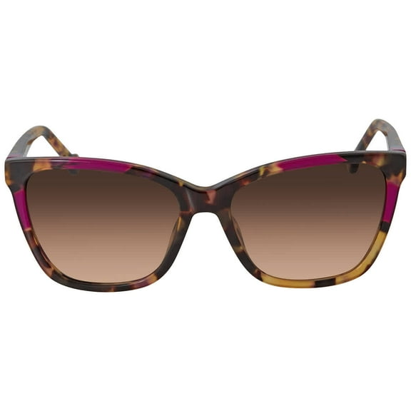 Carolina Herrera Gradient Brown Cat Eye Ladies Sunglasses SHE844V 0AEN 56