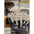 thumbnail image 6 of Square Outdoor Tablecloth with Umbrella Hole Beige Sweet Home Outside Table Cloth Waterproof Patio Table Cover Modern Art Black Checkered Rustic Zipper Tablecloths for Picnic Party Camping 60x60 Inch, 6 of 8