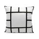 thumbnail image 2 of Funda de almohada con panel en blanco para sublimación, 40 x 40 cm, color negro y decoración 13 rejillas, 2 of 9