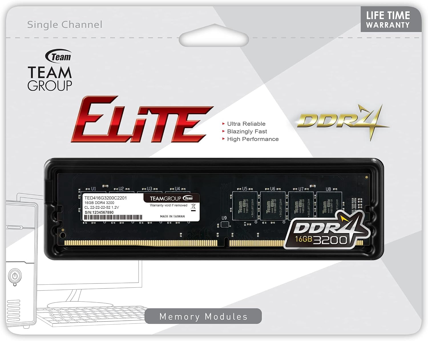TEAMGROUP Team Elite 16GB (2 x 8GB) DDR4 3200 (PC4 25600) Laptop