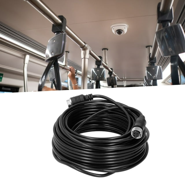 Car Camera Cable, 4 Pin Backup Camera Extension Cable Video Power Aviation Extension Wire Portable Anti Interference Video Extension Cord for Auto Truck Bus Reverse Rearview Parkin