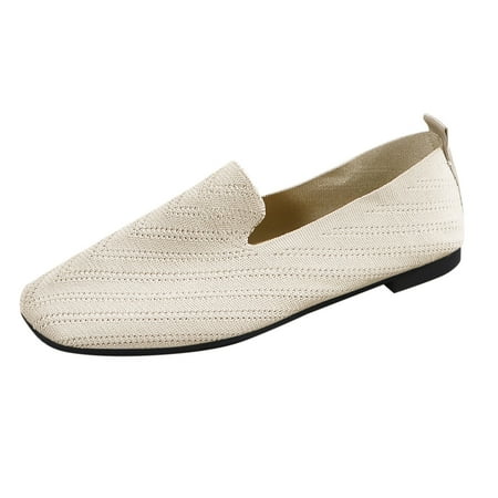 Ruyang Mesh Ballet Flats for Women Women Flat Shoes Knitted Lightweight Slip-on Loafers Breathabel Soft Comfortable Ballet Flats