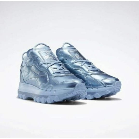 Reebok Cardi B X Classic GY0965 Women's Fluid Blue & Silver Metallic Shoes ON424 (5.5)