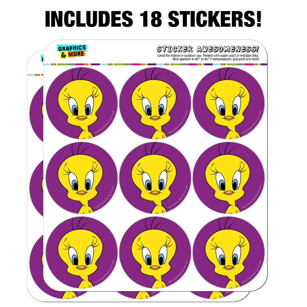 Tweety Bird Looney Tunes Back Action Bugs Pepe Party Favor Scrapbook Stickers 