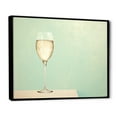 thumbnail image 2 of Designart "Simplistic Sips In Green Champagne Glass I" Champagne Floater Framed Canvas Prints, 2 of 5