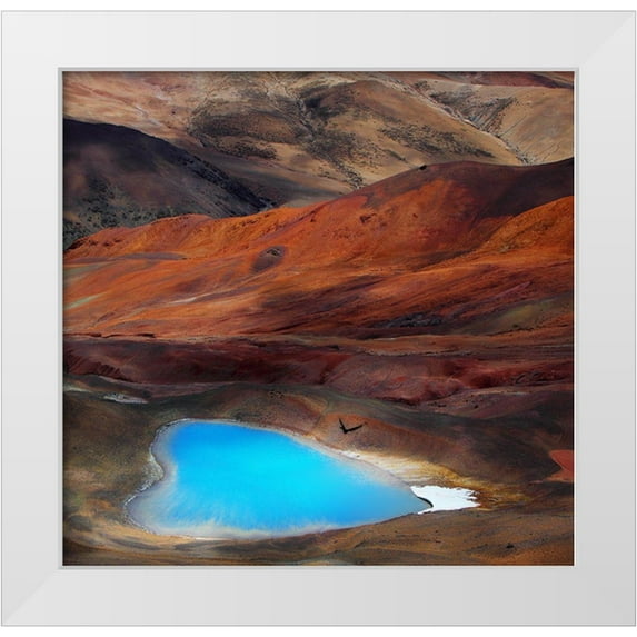 Yang, BJ 27x26 White Modern Wood Framed Museum Art Print Titled - A Blue Heart