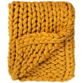 thumbnail image 6 of Northlight Cable Knit Plush Textured Throw Blanket - 50 x 60 - Mustard Yellow, 6 of 7
