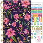 bloom daily planners 2023 Soft Cover Planner, 5.5" x 8.25", Fluorescent Floral