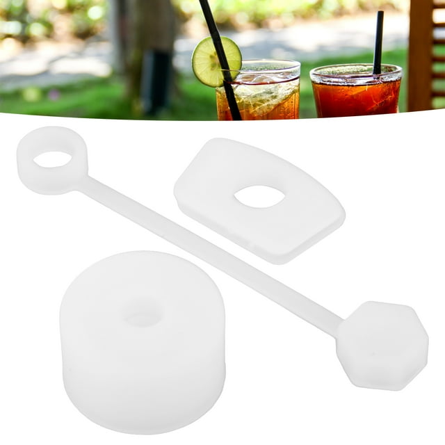 Silicone Spill Proof Stopper Set, 4 Set Spill Proof Stopper Tumbler Accessories Including Straw Cover Cap Square Leak Stopper Round Lid Stopper Plug for Home Kitchen Restaurant