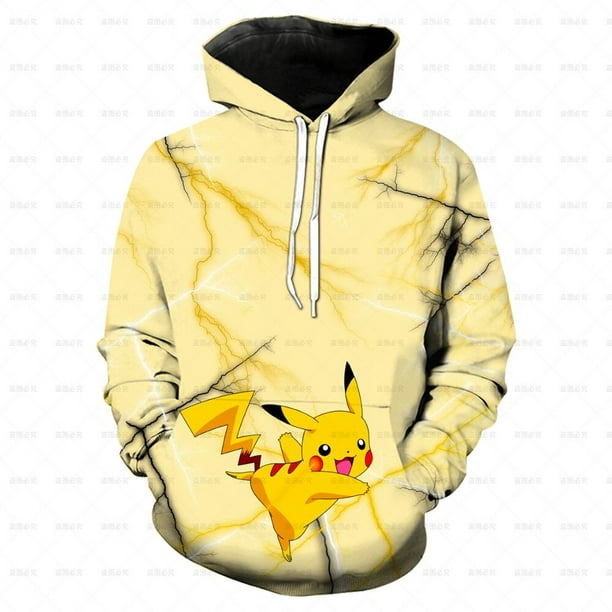 Sudaderas con capucha con estampado de dibujos animados de Pokemon para niños, abrigo Pikachu de otoño para niños y niñas, sudadera Harajuku con capucha 4 5 6 7 8 9-14 Years100 heqiyong CONDUJO