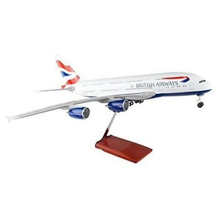 Daron Skymarks British Airways A380 Airplane Model with Wood Stand & Gear (1/100 Scale)