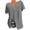 Gray, variant on Fall Tops House Blouse Vneck Tshirts Baggy Ruffle Sleeve Women's Solid Color Lock Loose and Comfortable Plus Size Short Sleeved Round Neck Top Blue 2X