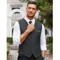 thumbnail image 5 of ETHAN Mens Vests Dress Dark Gray Business Suit for Men Wedding Formal Vest Elegant Size L, 5 of 8