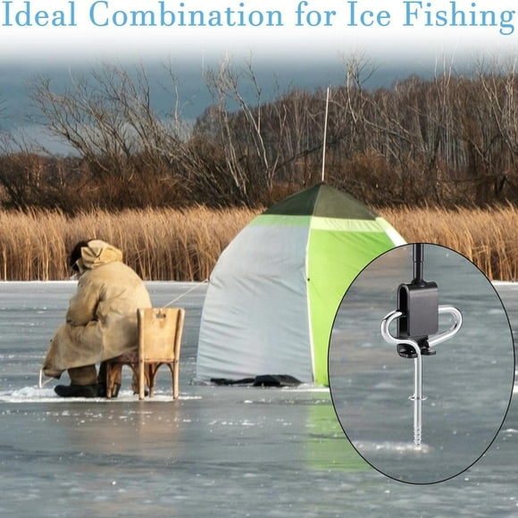 LJNYFDC Ice Shanty Anchors Universal Ice Anchors Tool Simple Installation Portable Fishing Shelter Stake Nails Essential Ice Shanty Anchors Drill Adapter