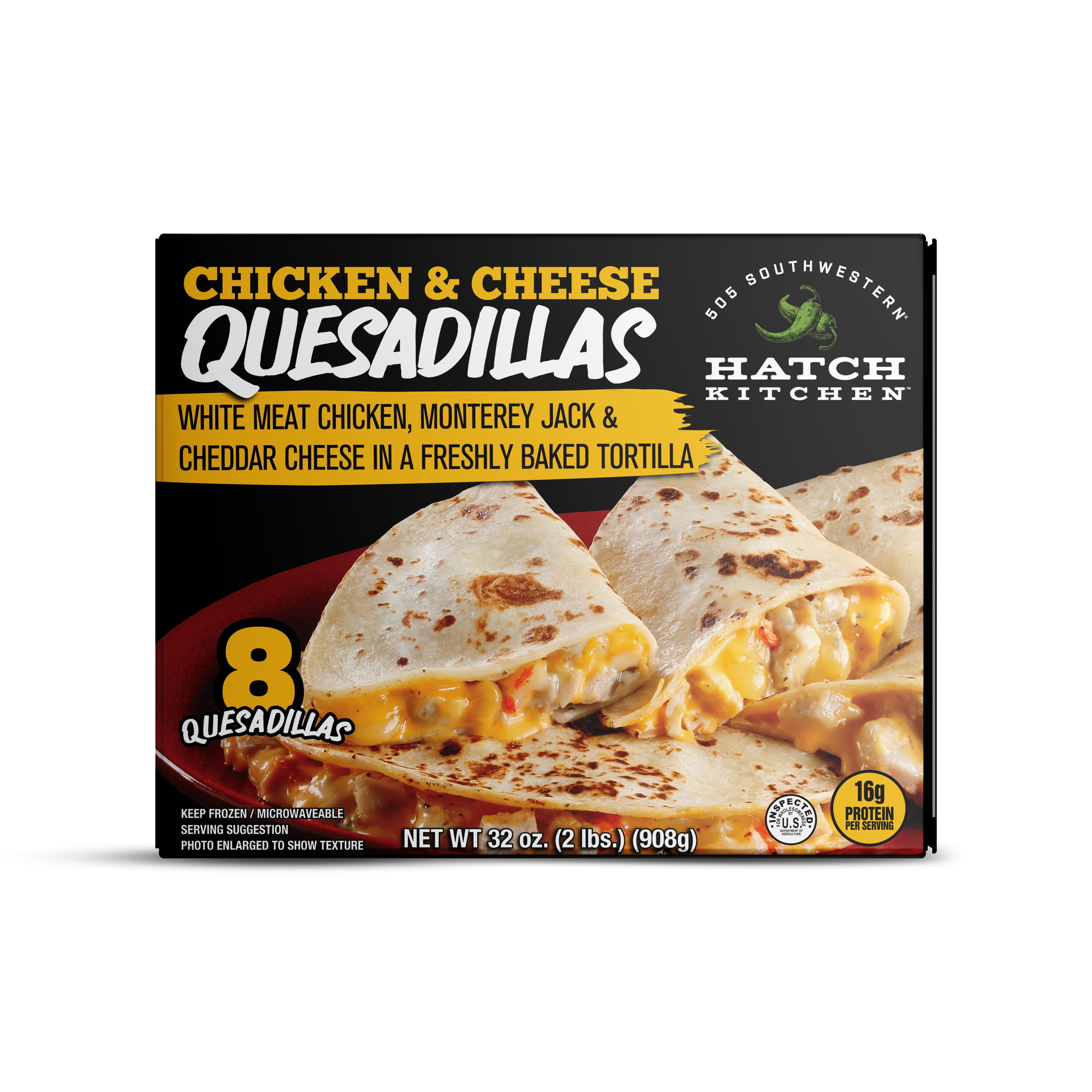 505 Southwestern Hatch Kitchen Frozen Chicken Quesadillas, 4 oz, 8 ct