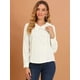 thumbnail image 3 of Blusa de Gasa Casual Allegra K Con Cuello Peter Pan De Manga Larga Con Botones Decorativos Para Mujer Blanco XS, 3 of 6