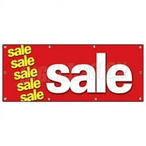 SignMission  36 x 96 in. Sale Banner Sign - Clearance Retail Signs 50, 25 & 10 Percentage Huge Must Go