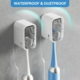 thumbnail image 3 of 4-Pack Single Slot Toothbrush Holders with Cover - Wall Mounted Waterproof & Dustproof Organizer for Bathroom & Shower, No Drill Adhesive Mount (Grey), 3 of 7