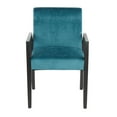 thumbnail image 6 of Lumisource Carmen Contemporary Arm Chair in Black Wood and Crushed Teal Velvet - Set of 2, 6 of 6