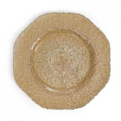 Metal Mosaic Plates - Champagne Mosaic Glass Charger Plate 4/pack