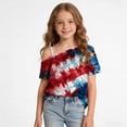 thumbnail image 4 of ITSAME Girls American Flag Graphic Tee One Shoulder T-Shirts 4th of July Independence Day Tops Multicolor Size 11, 4 of 9