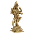 thumbnail image 2 of Brass World Brass Kaal Bhairava with Dog Statue Maha Kala God Vajrabhairava Yamantaka Murti Mahakal Bhairav Statue for Home Dcoraration Height 5.5 Inch Gold Color, 2 of 5