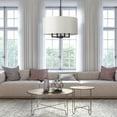 thumbnail image 6 of Globe Electric 4-Light Matte Black Chandelier, Beige Fabric Shade, Modern Farmhouse Style, 91004458, 6 of 7