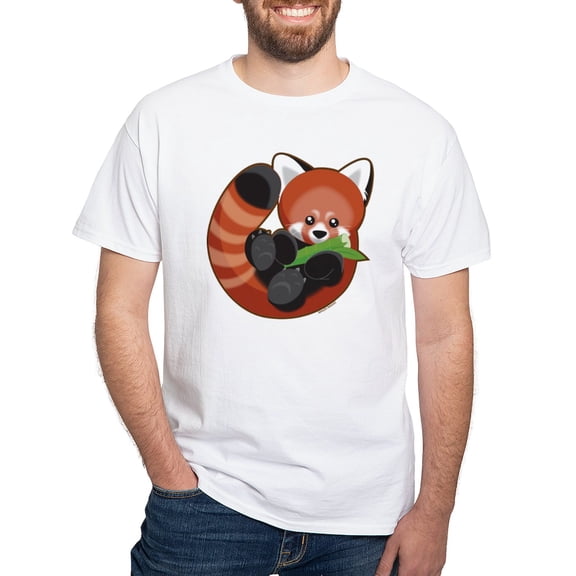 CafePress - Red Panda T Shirt - Men's White Classic Cotton T-Shirts