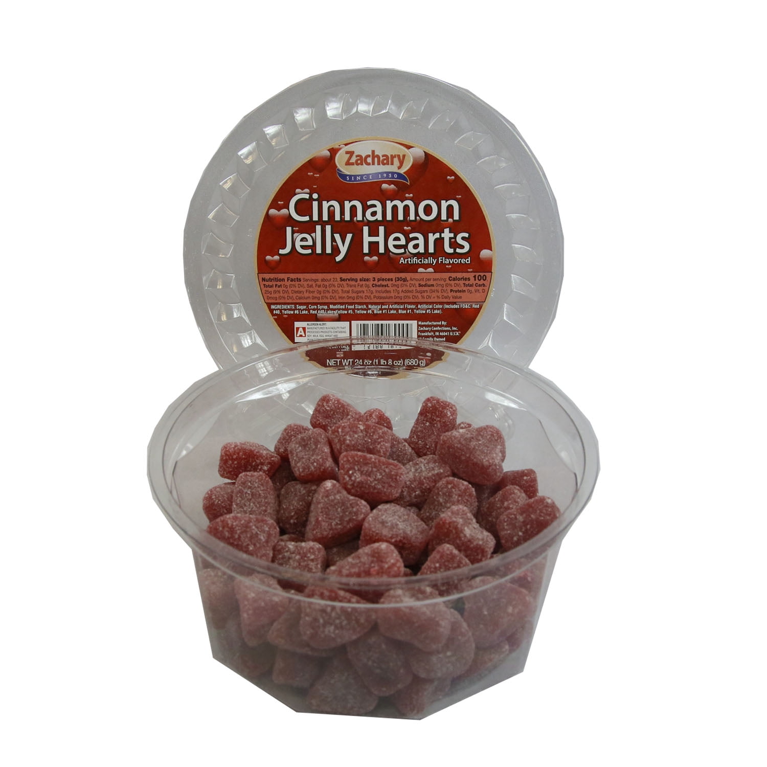 Zachary Cinnamon Jelly Heart Candy, 24 oz. Tub