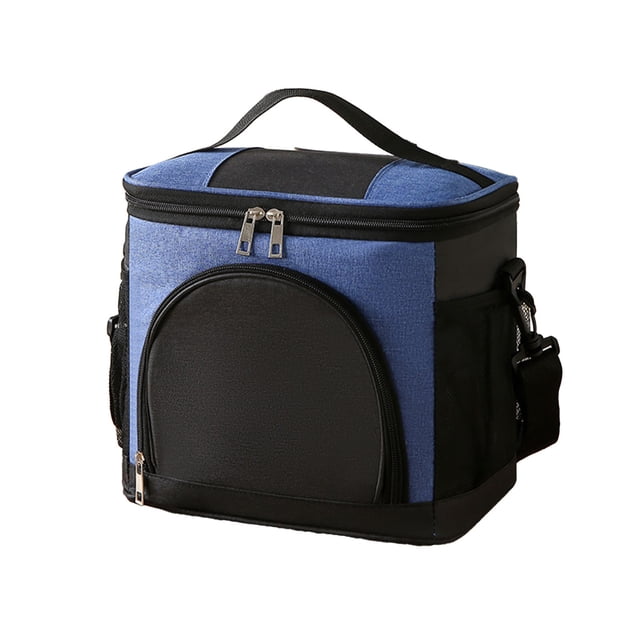 Bolsa térmica grande para almuerzo, lonchera térmica suave y refrescante para adultos, hombres y mujeres, azul oscuro (10 l, azul)