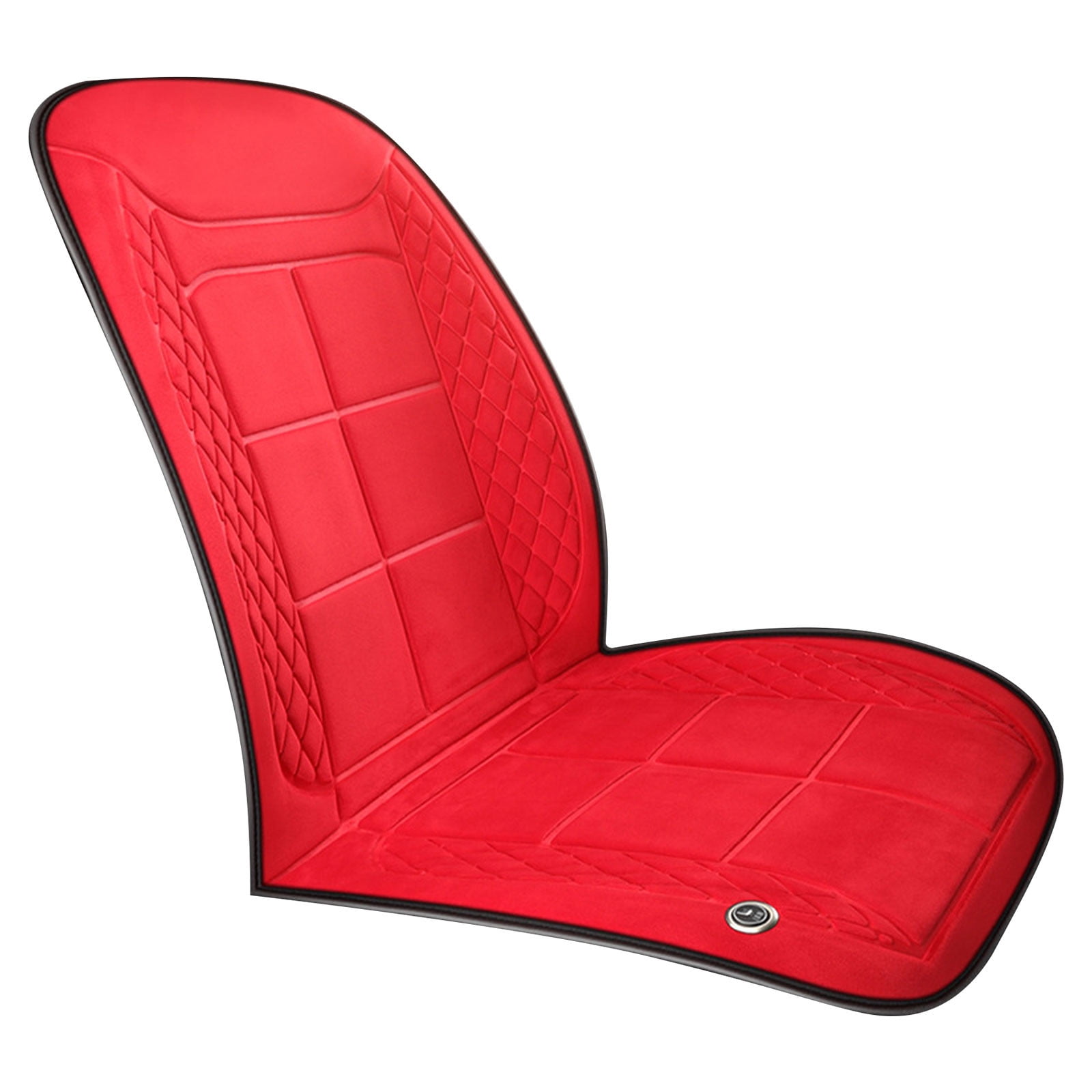 Heated Seat Cushion, Car Heating Pad with Adjustable Straps, 19x17in Quickly Heat Car Seat Warmer for Cold Weather Driving (Overheat Protection, Plush Fabric)