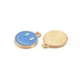 thumbnail image 2 of U8MO 100Pcs Flat Round Light Gold Alloy Enamel Charms For Jewelry Making 14.5x12mm-Royal Blue, 2 of 3
