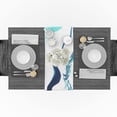 thumbnail image 3 of Chemin de Table en Coton et Lin Long Chemin de Mariage 13x72 Pouces Bleu Ondulation d'Eau Motif Turquoise Foulard de Commode Chemin de Table Décorations Rustiques Lignes de Table, 3 of 8