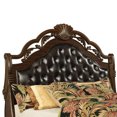 thumbnail image 2 of Benjara BM215817 Leatherette Sleigh Eastern King Size Bed with Open Carved Crown Top, Brown, 2 of 2