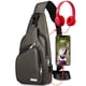 thumbnail image 1 of Mochila bandolera impermeable para hombres y mujeres, mochila para senderismo, mochila multiusos cruzada para el pecho, 1 of 5