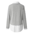thumbnail image 2 of Yokua Women's Sweater 2 in 1 Shirt Loose Solid Color Long Sleeve Bottoming Comfortable Sweater Pullover, 2 of 9