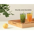 thumbnail image 2 of Fibogollo   Bamboo Set of 2 Serving Tray with Handles,Decorative Trays Platter,Breakfast Tray in Bed,Food Drinks Tray for Eating,Working,Storing(Natural), 2 of 6