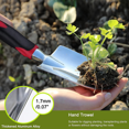 thumbnail image 3 of Garden Tools Set, 3 Piece Heavy Duty Gardening Tools Cast Aluminum With Soft Rubberized Non-slip Handle, 3 of 5