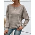 thumbnail image 6 of Cogild Ribbed Knit Pullover Striped Sweaters for Womens Lightweight Shirts for Ladies Long Sleeves Crewneck Design Cozy Oversized Tops, 6 of 7