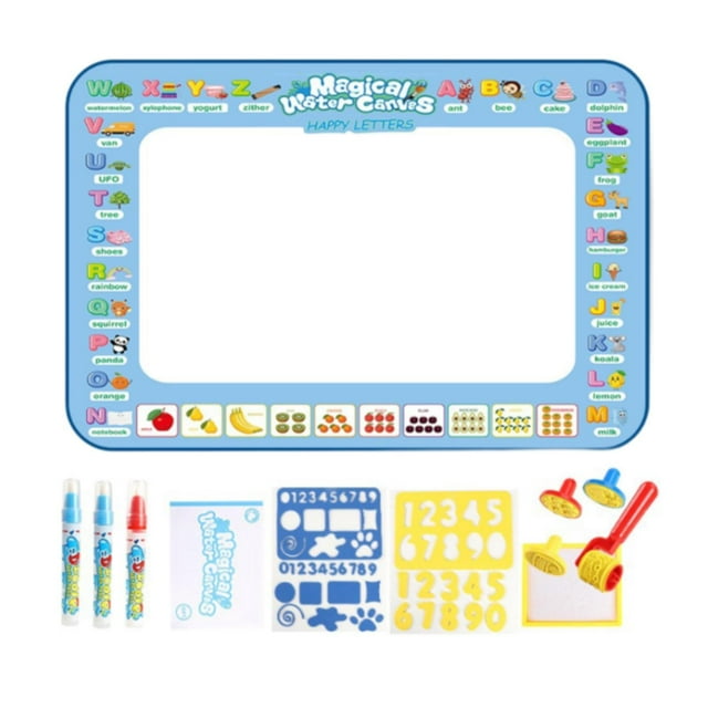 Juego de plantillas para tablero de dibujo con acuarela, tapete para dibujar con agua, juguetes para niños, pintura, escritura, tablero para dibujar Alfabeto de frutas