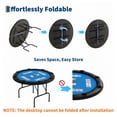 thumbnail image 4 of 8 Player Folding Poker Table with Casino Grade Felt & Cup Holders, 48 Inch Round Design Card Table for Texas Holdem, Home Game Nights, Man Cave, 4 of 7