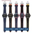 thumbnail image 2 of Correa de reloj de silicona suave para hombre, correa de reloj de nailon y caucho fluorado de 20, 22, 23 y 24 mm para Tudor, Breitling, Citizen, Tissot, 2 of 5