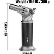 Metal Torch Lighter, Classic Base Zinc Alloy Polished Windproof Refillable Butane Jet Blue Flame Lighter with Locker, Better Industrial Camping Barbecue(Not Included Butane) (Red)