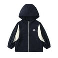 thumbnail image 2 of Viluyesy Boys Girls Jackets, Hooded Lightweight Zip-Up Long Sleeve Casual Windbreaker Outwear Navy 7T, 2 of 5