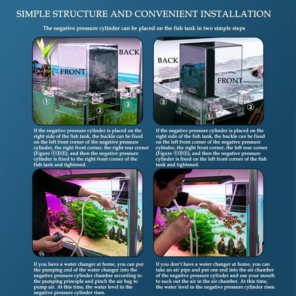 SharkTRUE Aquarium Tank Negative Pressure Fish Tank Ecological Decoration SmallAcrylic Aquarium Tank Fish Vacuum tower hanging aquariums mason hanging decoration flying fish flying fl