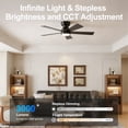 thumbnail image 2 of Eowynic 46-Inch Modern Ceiling Fans with Lights, Remote Control, DC Motor, 6 Speed, 5 Blade, Flush Mount, Matte Black, 2 of 9