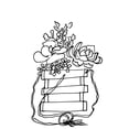 thumbnail image 2 of Chapman, Marcy 18x24 Gold Ornate Wood Framed with Double Matting Museum Art Print Titled - Hand Sketch Hanging Succulents black, 2 of 4